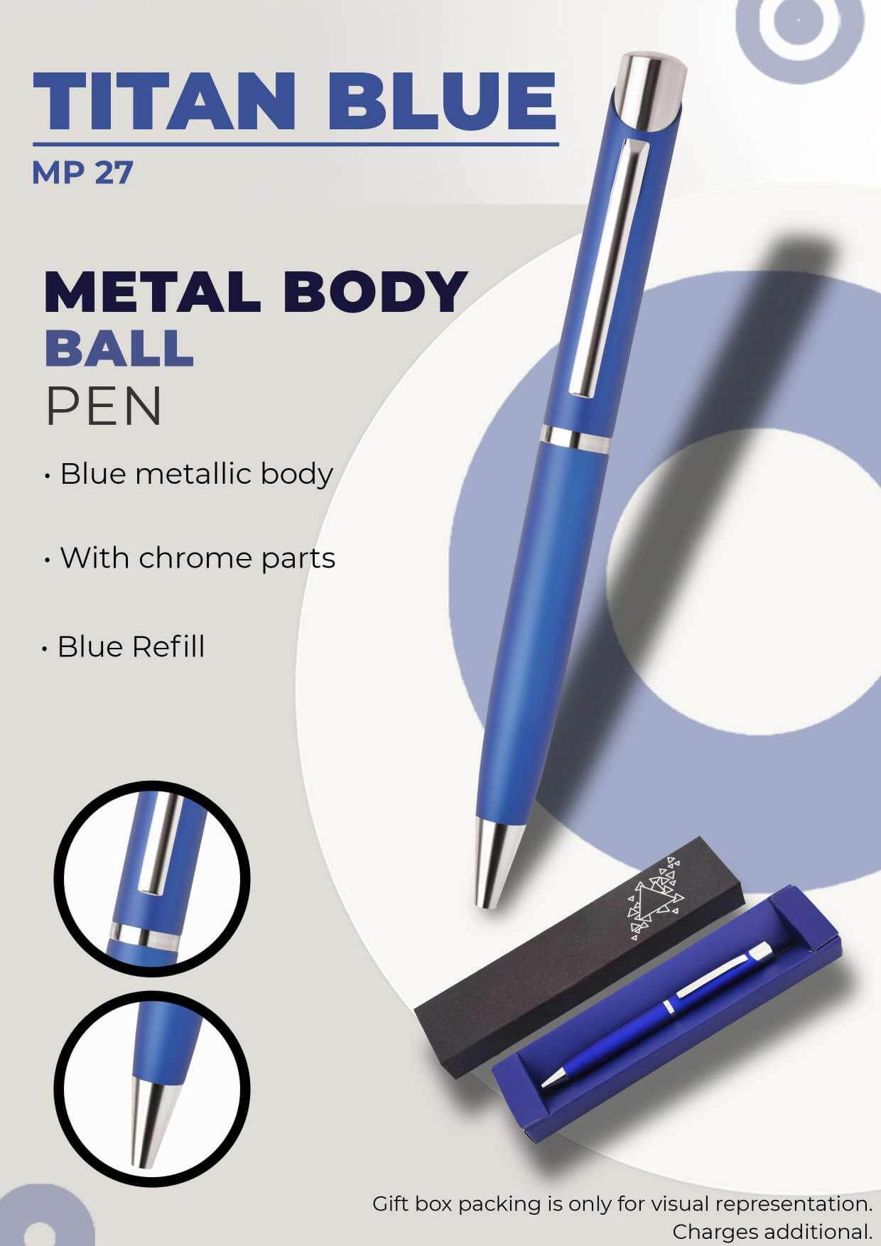 Metal Body Ball Pen Titan Blue